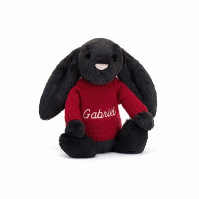 Jellycat Bashful Inky Bunny with Red Jumper New Zealand | JIWES1786